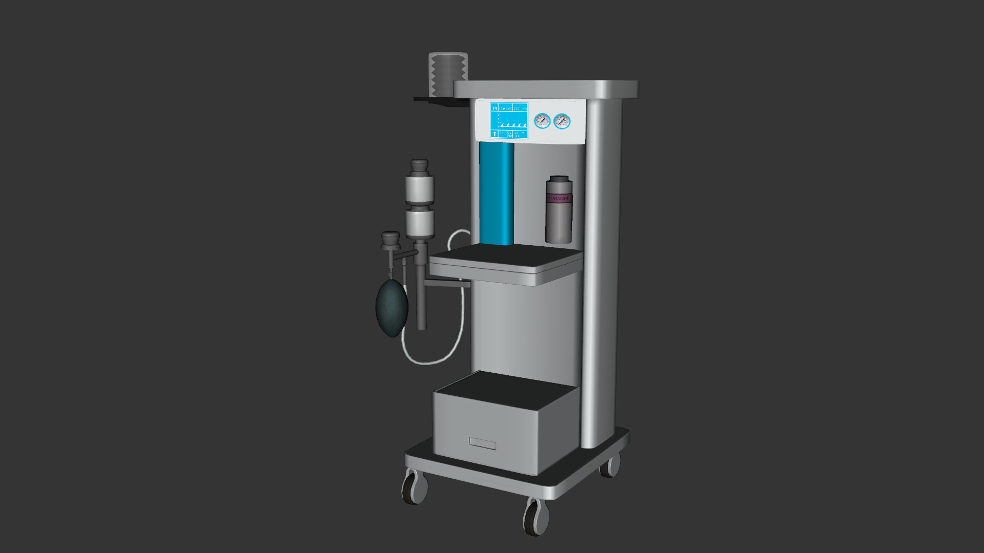 Anesthesia Machine Medical Low-poly 3D model_6