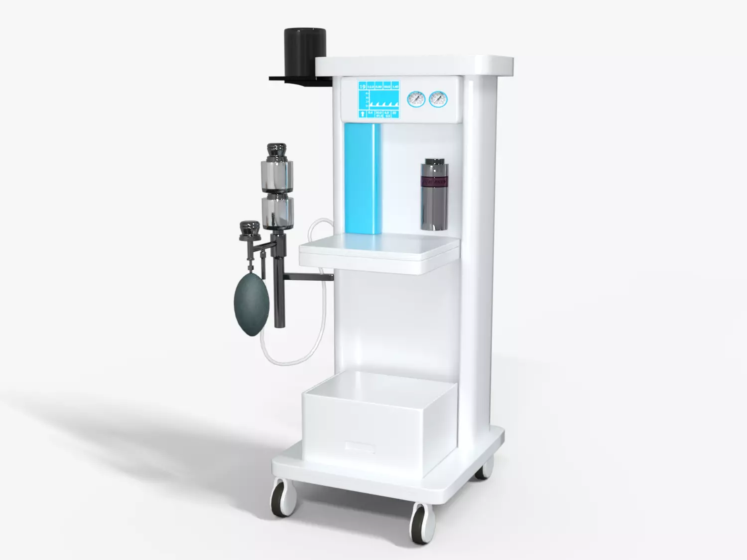 Anesthesia Machine Medical Low-poly 3D model_0