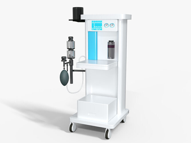 Anesthesia Machine Medical Low-poly 3D model