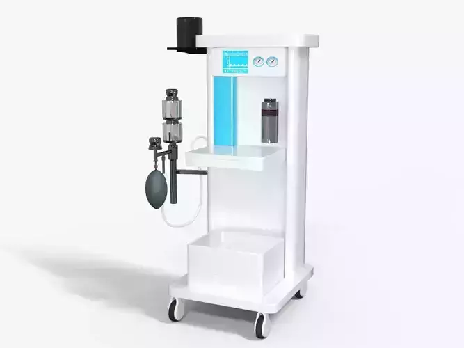 Anesthesia Machine Medical Low-poly 3D model