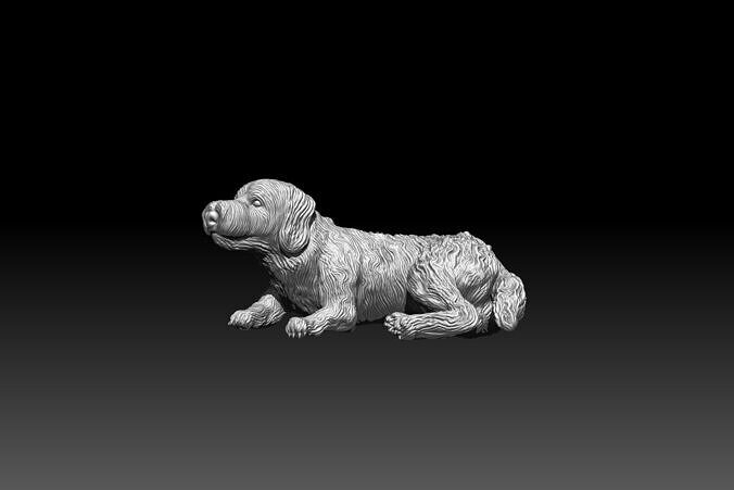3D printable Labradoodle dog 3D print model