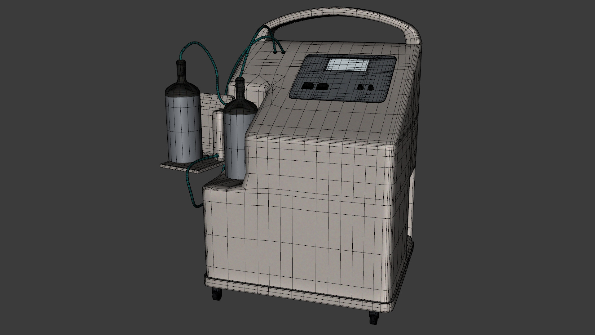Oxygen Concentrator Medical Low-poly 3D model_9
