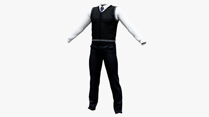 Boys Hogwarts Uniform Harry Potter Ravenclaw Low-poly 3D model