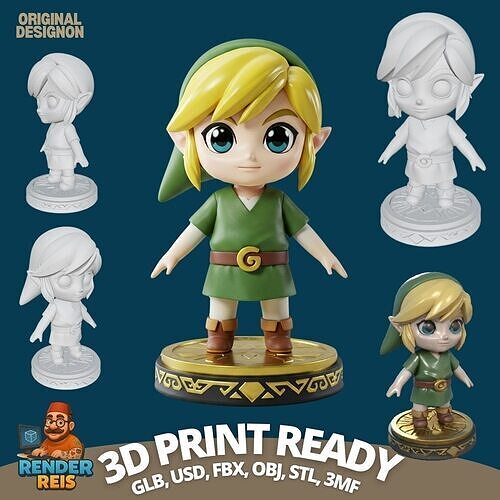 The Hero of Hyrule in a Cute Form 3D print model