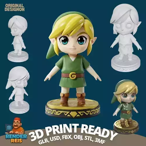 The Hero of Hyrule in a Cute Form 3D print model