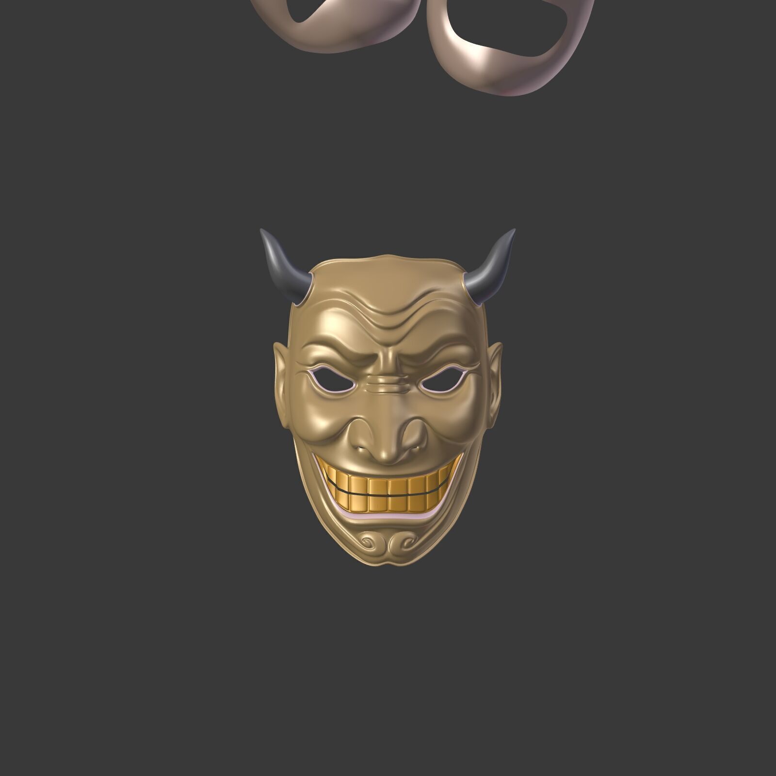 Masks Pack -- Theater Asian African Neutral Anonymous Woman Man Low-poly 3D model_23