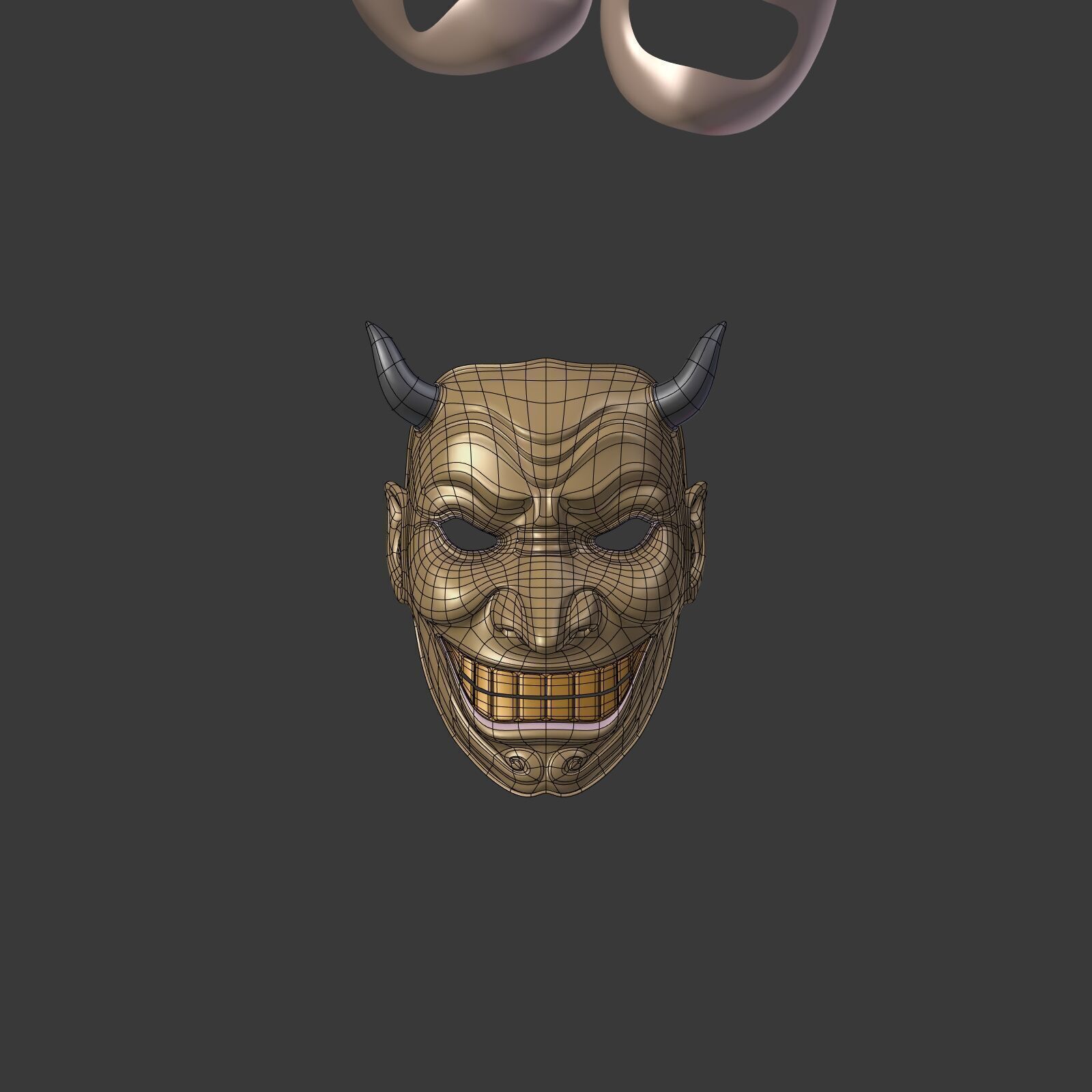 Masks Pack -- Theater Asian African Neutral Anonymous Woman Man Low-poly 3D model_24