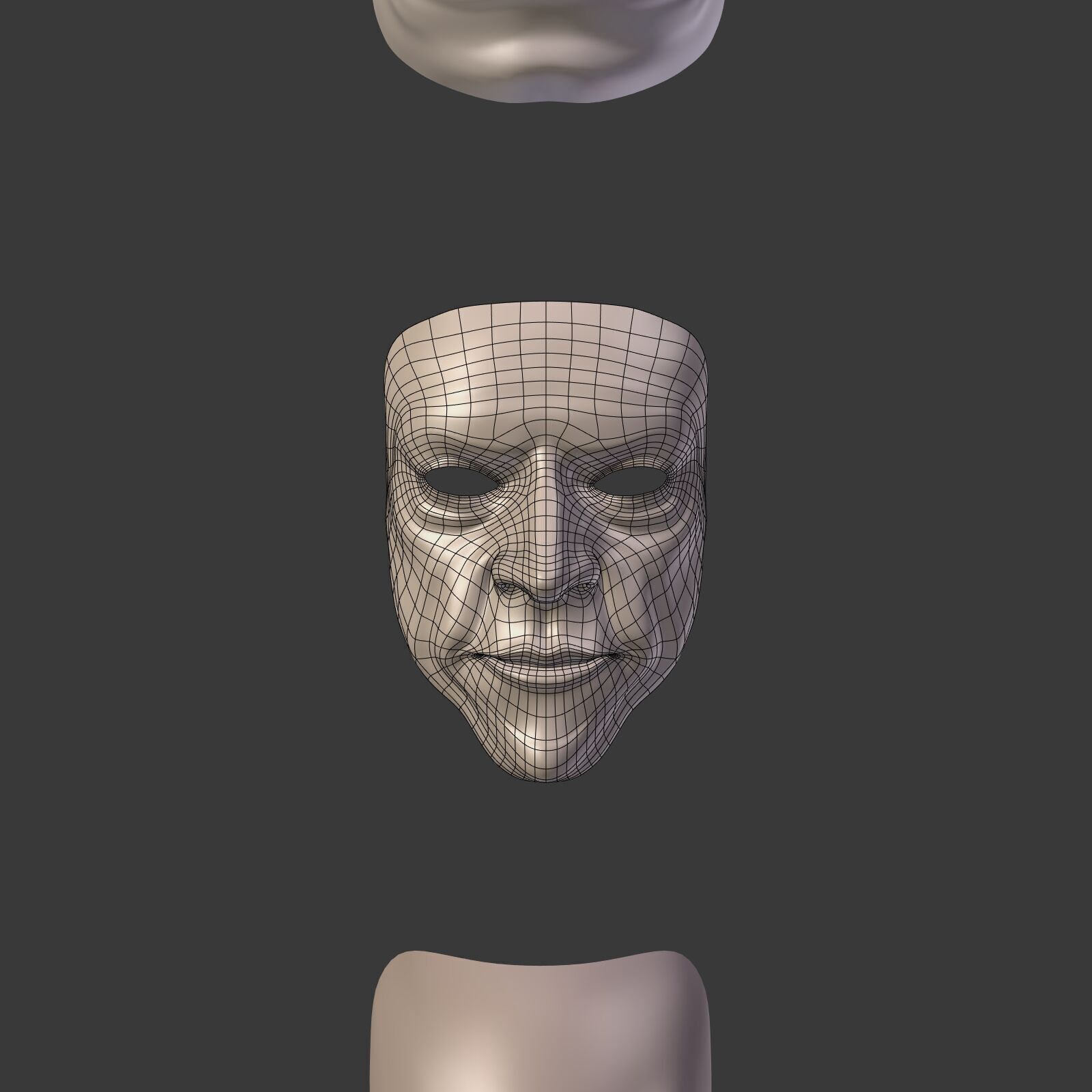 Masks Pack -- Theater Asian African Neutral Anonymous Woman Man Low-poly 3D model_9