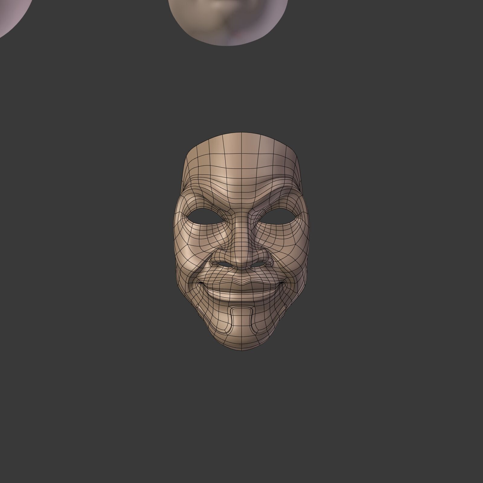 Masks Pack -- Theater Asian African Neutral Anonymous Woman Man Low-poly 3D model_26