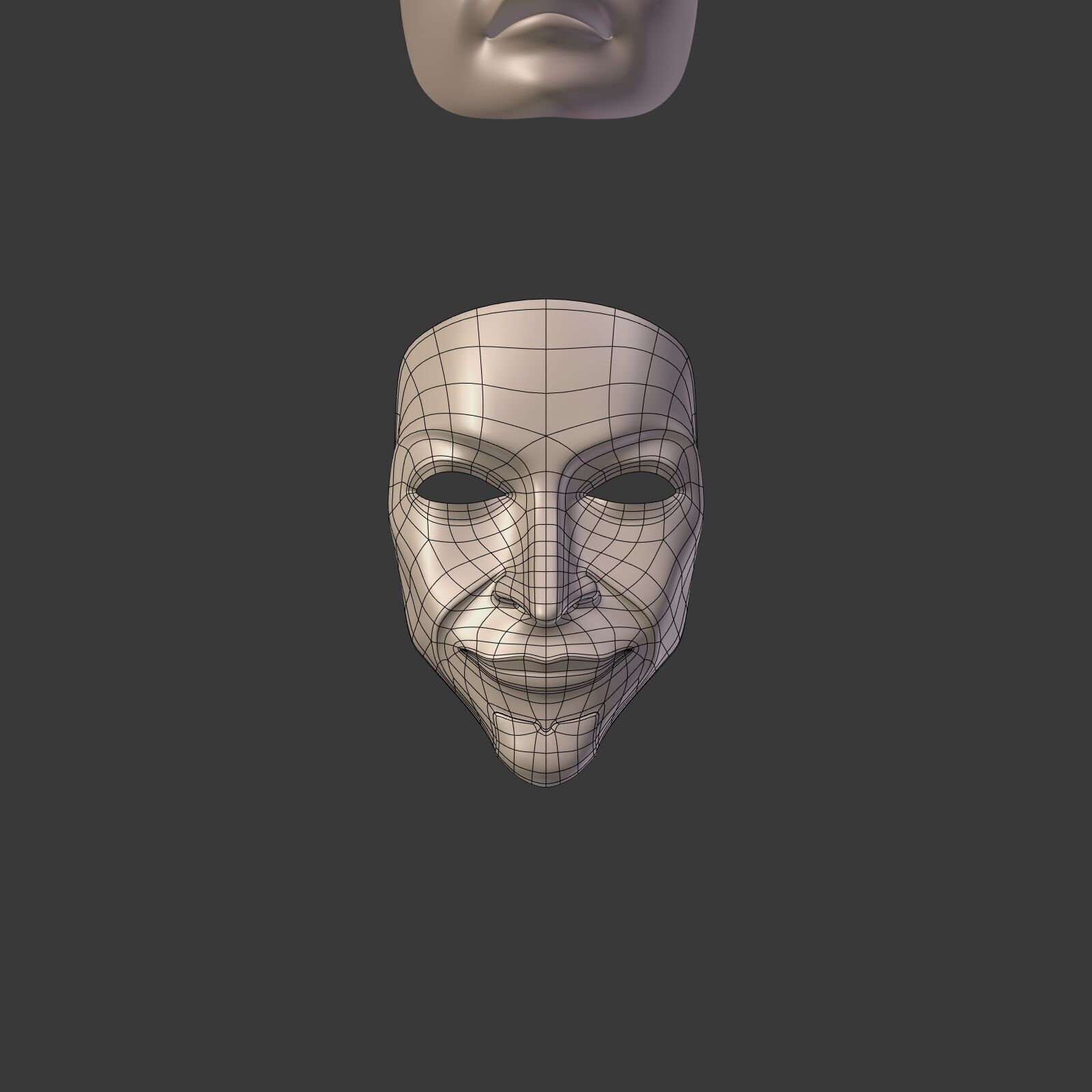 Masks Pack -- Theater Asian African Neutral Anonymous Woman Man Low-poly 3D model_22