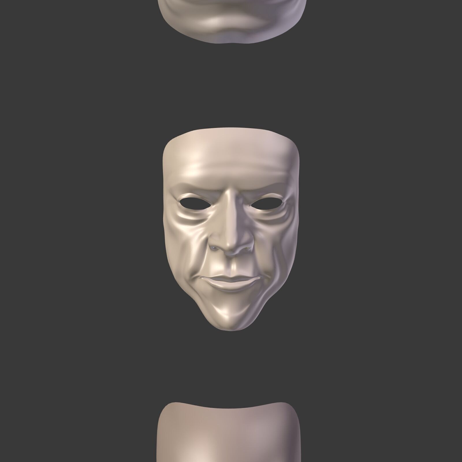 Masks Pack -- Theater Asian African Neutral Anonymous Woman Man Low-poly 3D model_8