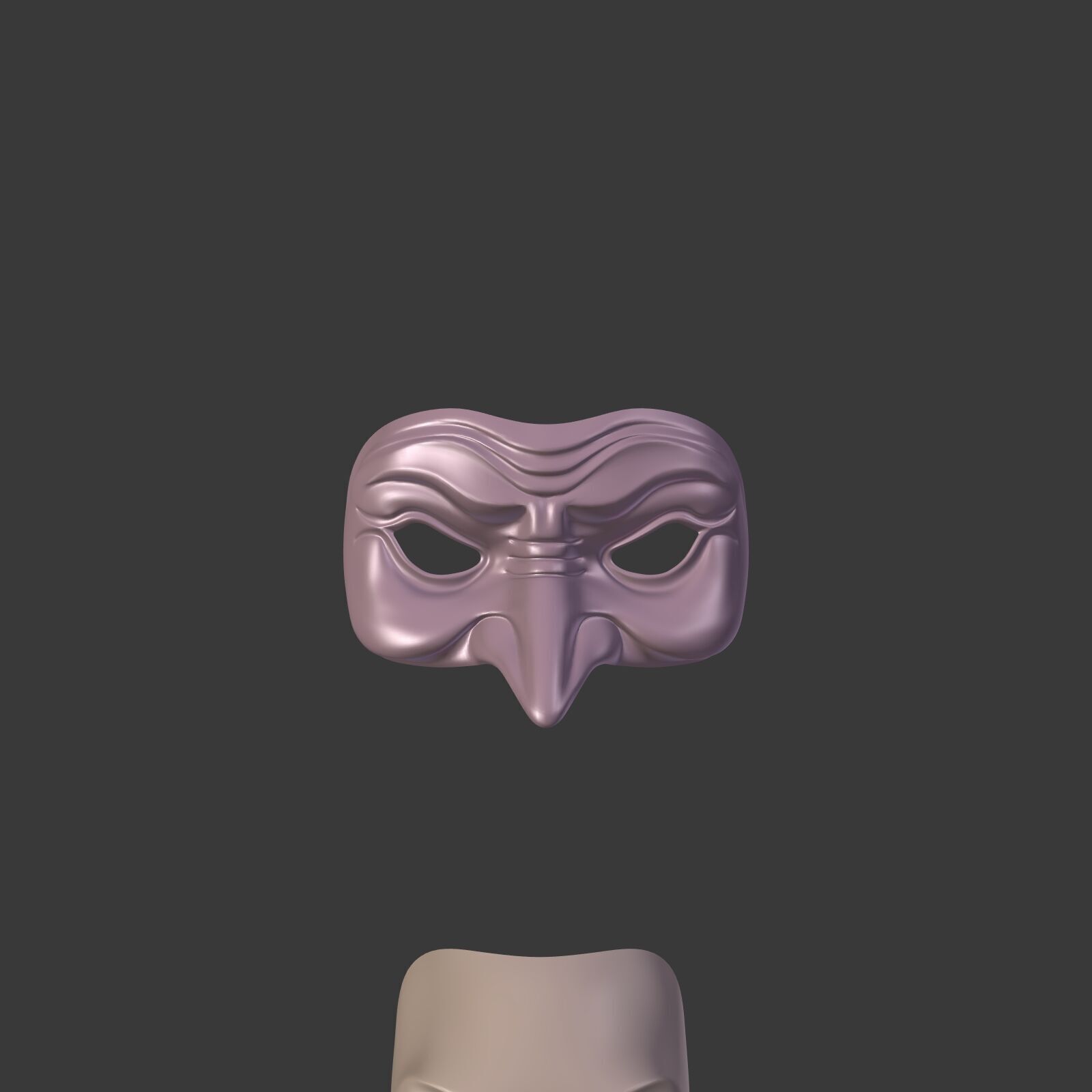 Masks Pack -- Theater Asian African Neutral Anonymous Woman Man Low-poly 3D model_6