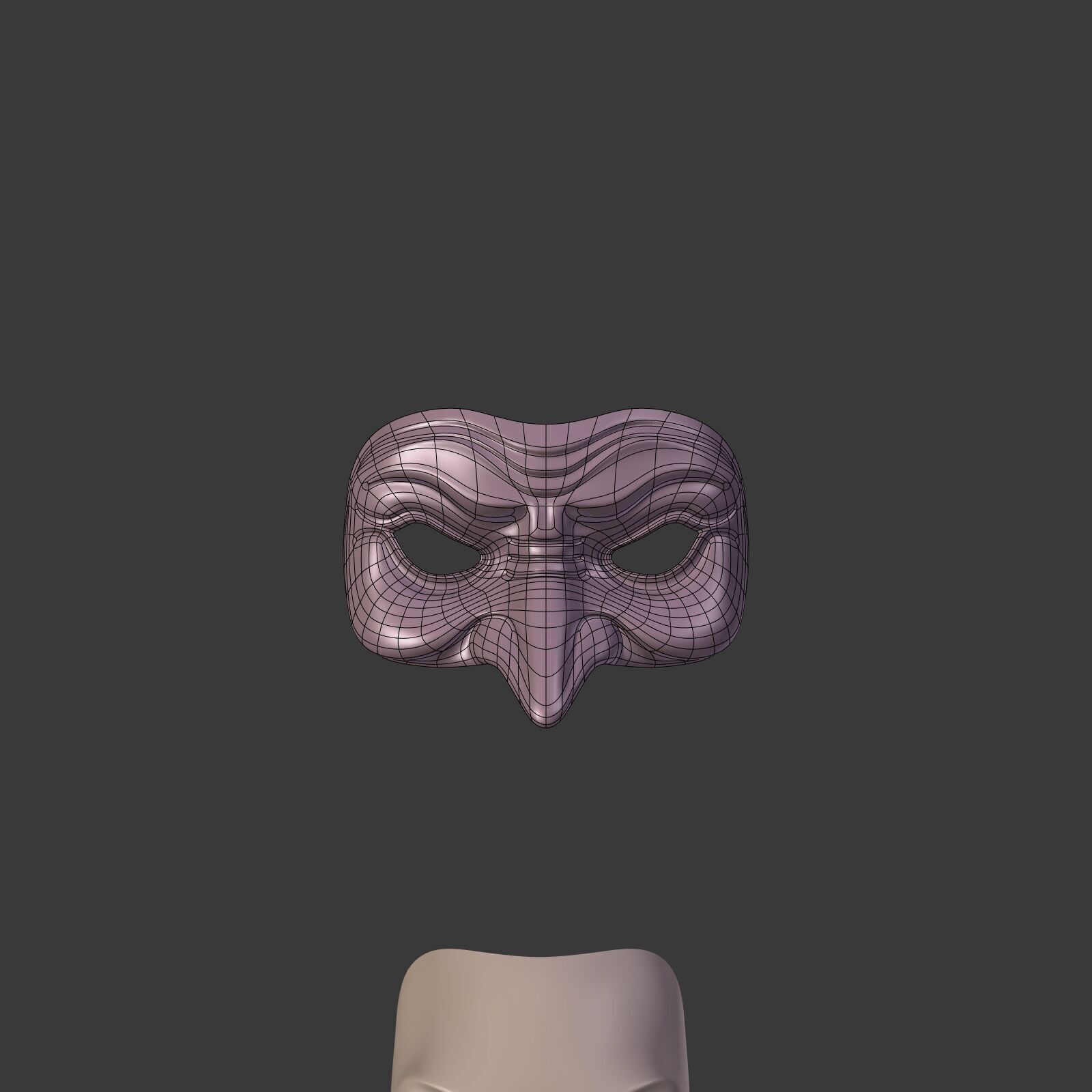 Masks Pack -- Theater Asian African Neutral Anonymous Woman Man Low-poly 3D model_7