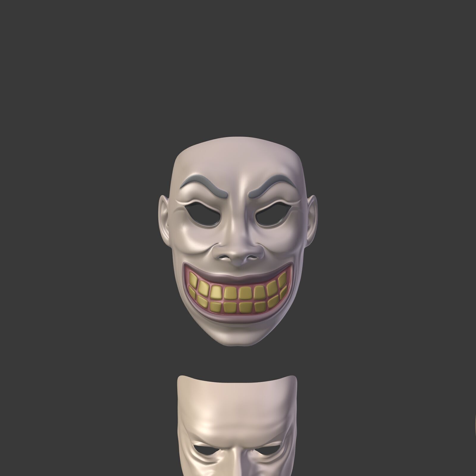 Masks Pack -- Theater Asian African Neutral Anonymous Woman Man Low-poly 3D model_2