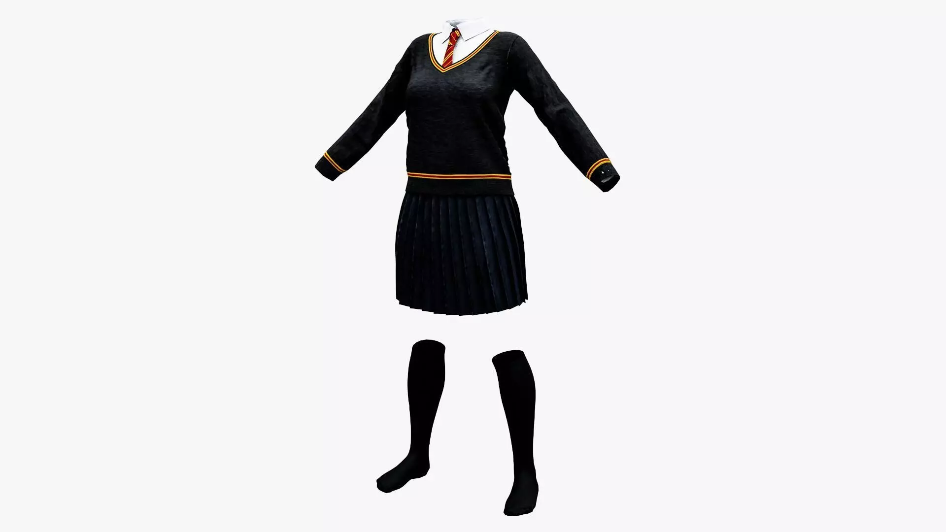 Girls Hogwarts Uniform Harry Potter Uniform Gryffindor Free low-poly 3D model