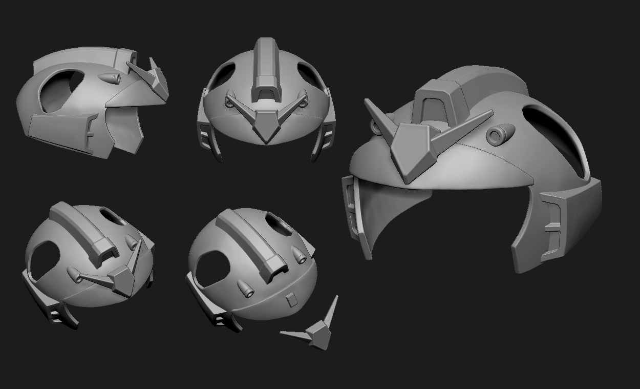 Cat Helmet Mecha01 STL for 3D print model_3