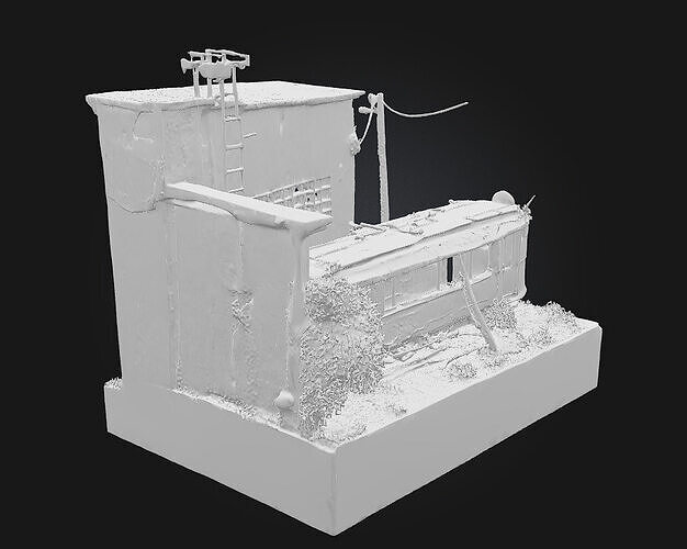 Abandoned Tram Diorama  Rusted Memories on Forgotten Rails 3D model 7