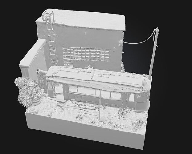 Abandoned Tram Diorama  Rusted Memories on Forgotten Rails 3D model 4