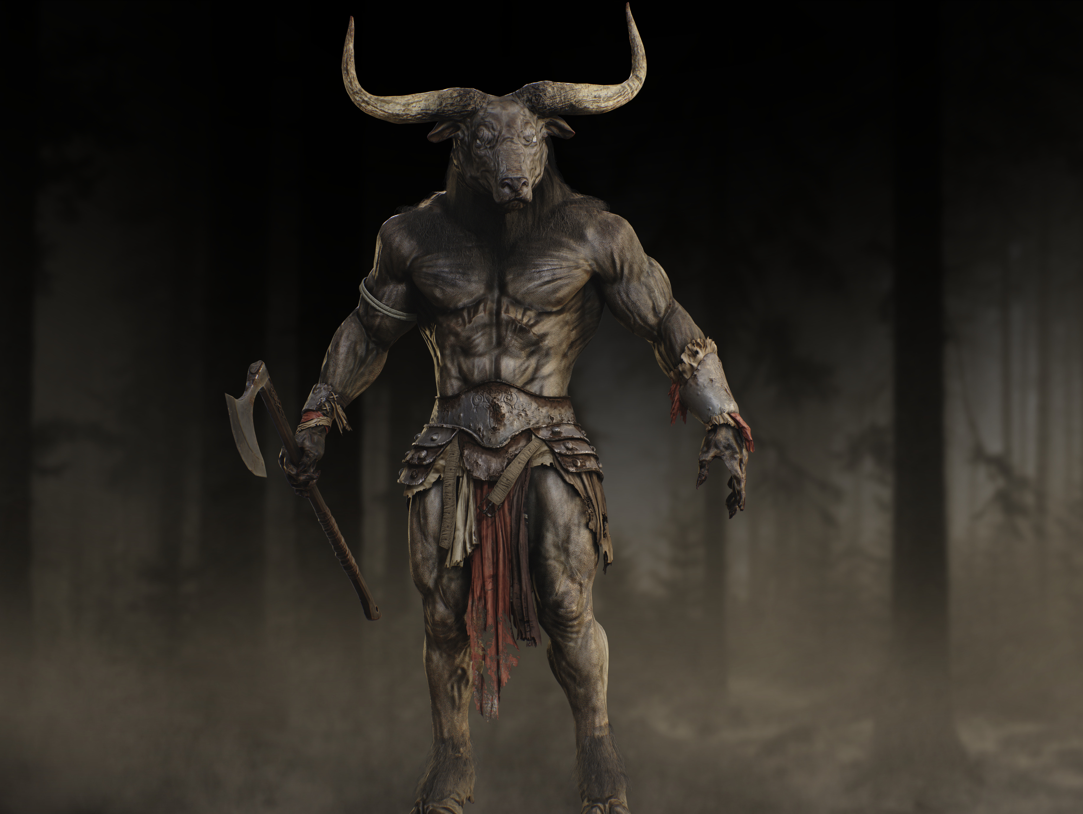 Minotaur Low-poly 3D model_5