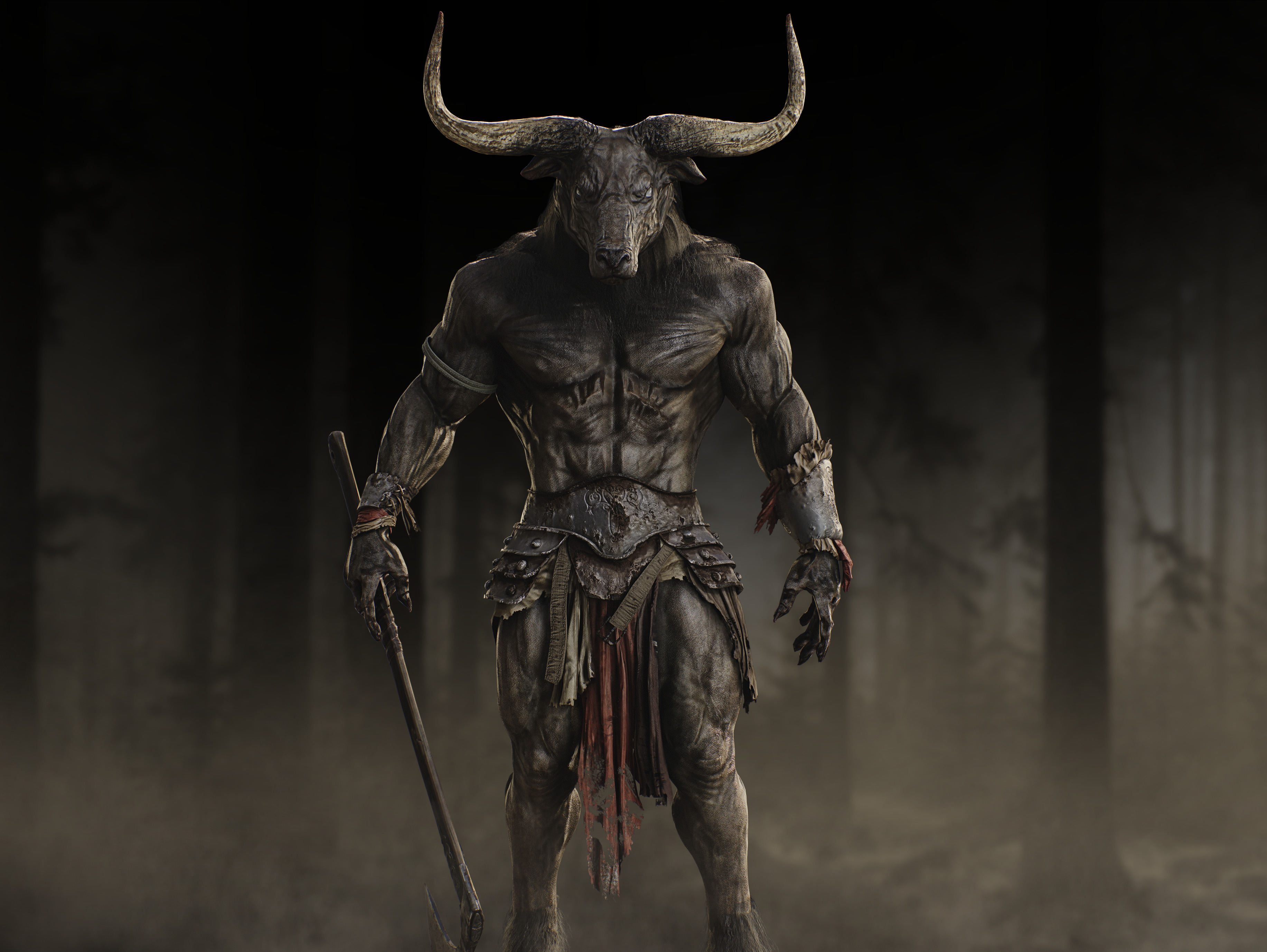 Minotaur Low-poly 3D model_3