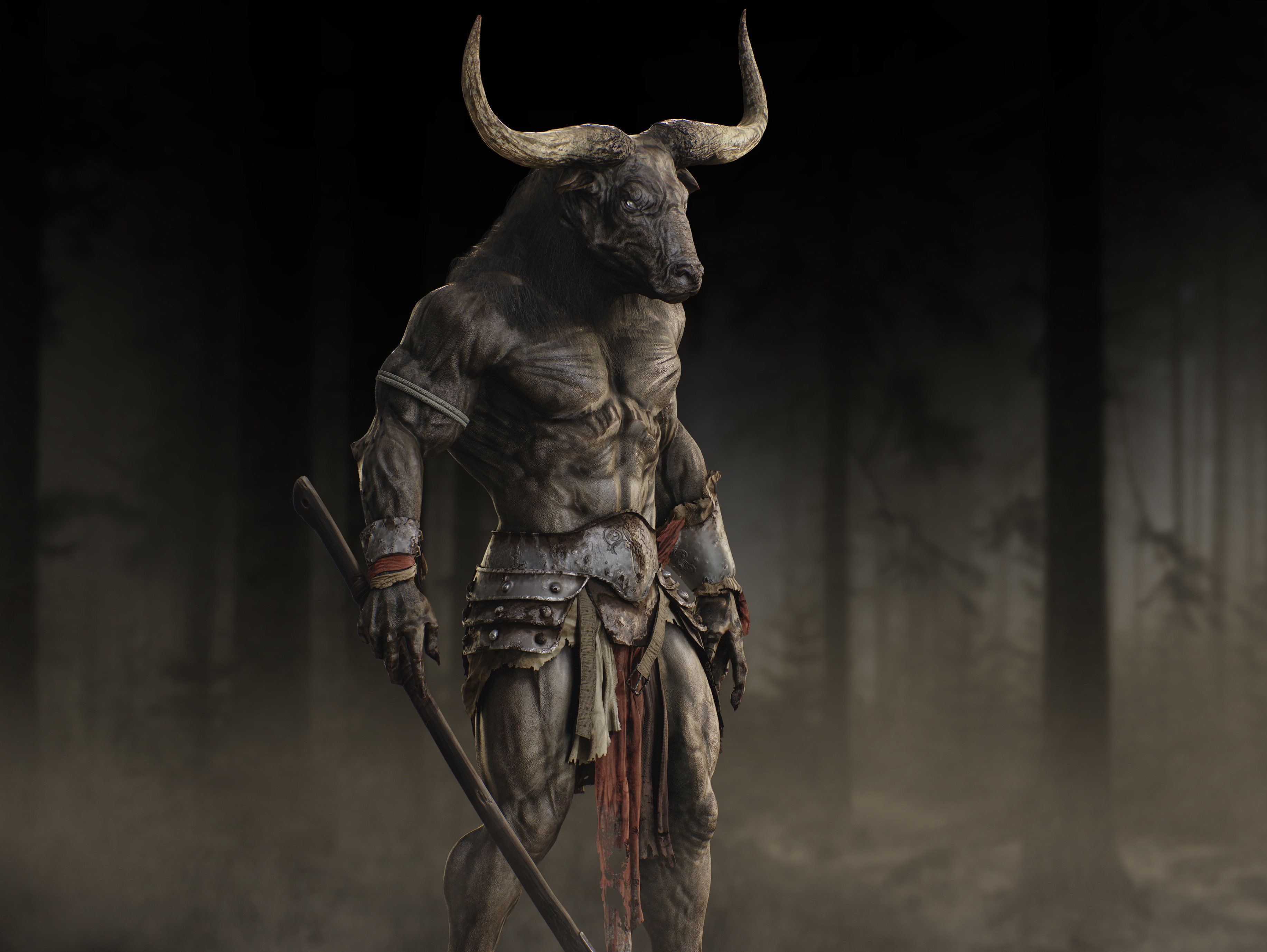 Minotaur Low-poly 3D model_4