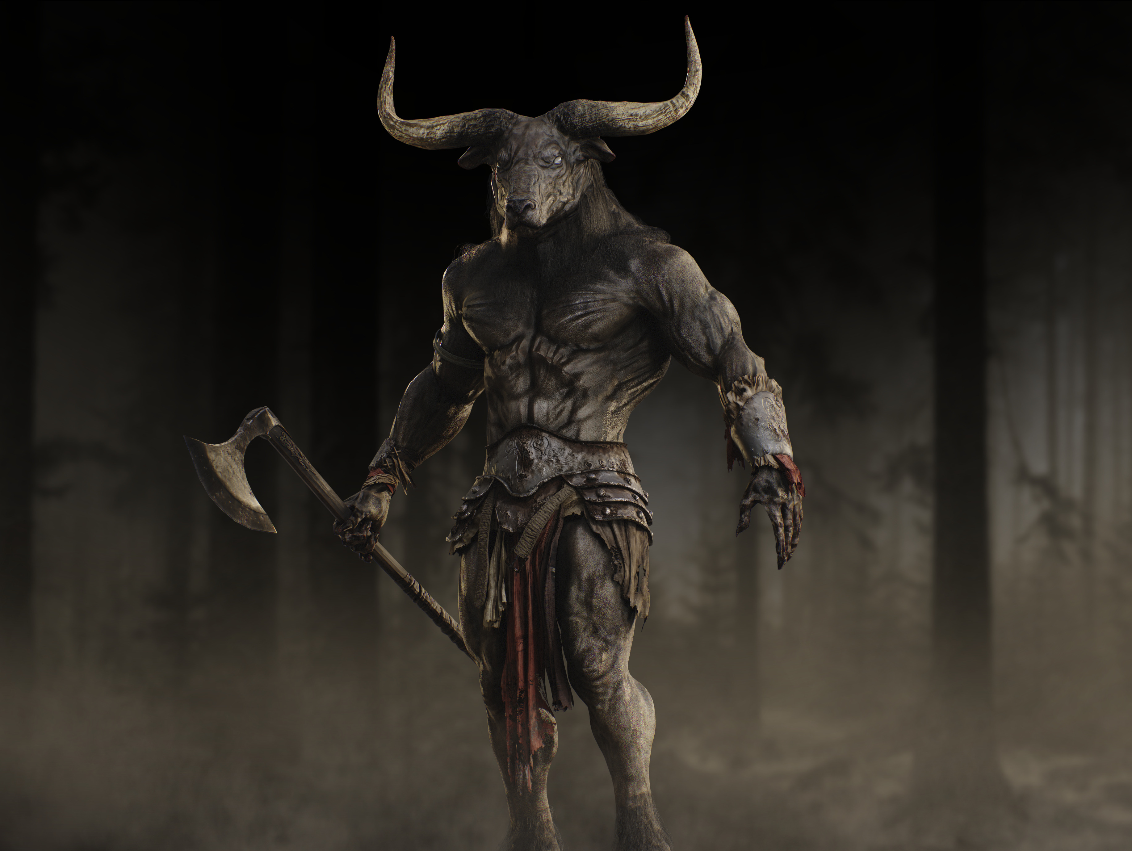 Minotaur Low-poly 3D model_2