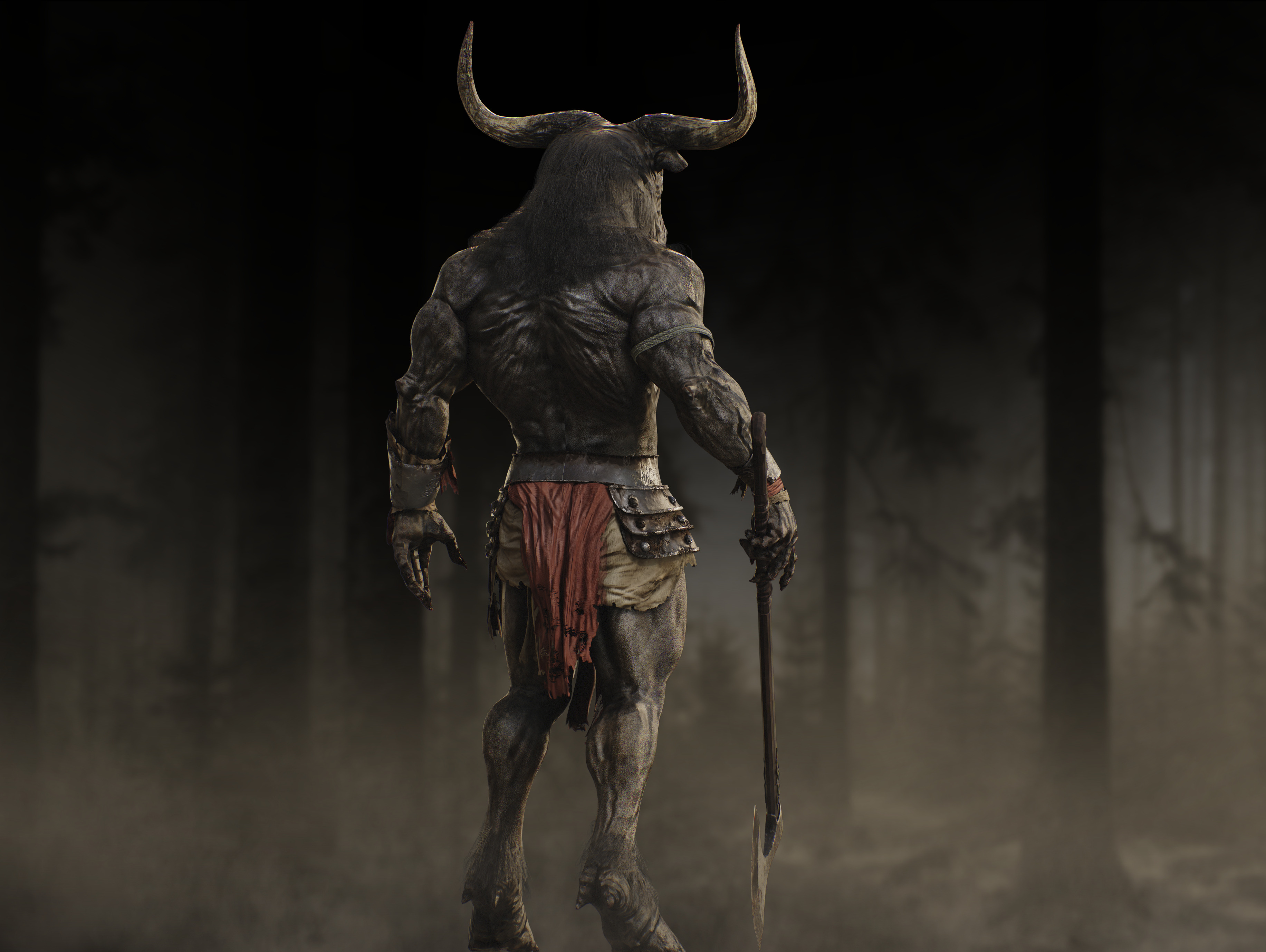 Minotaur Low-poly 3D model_6
