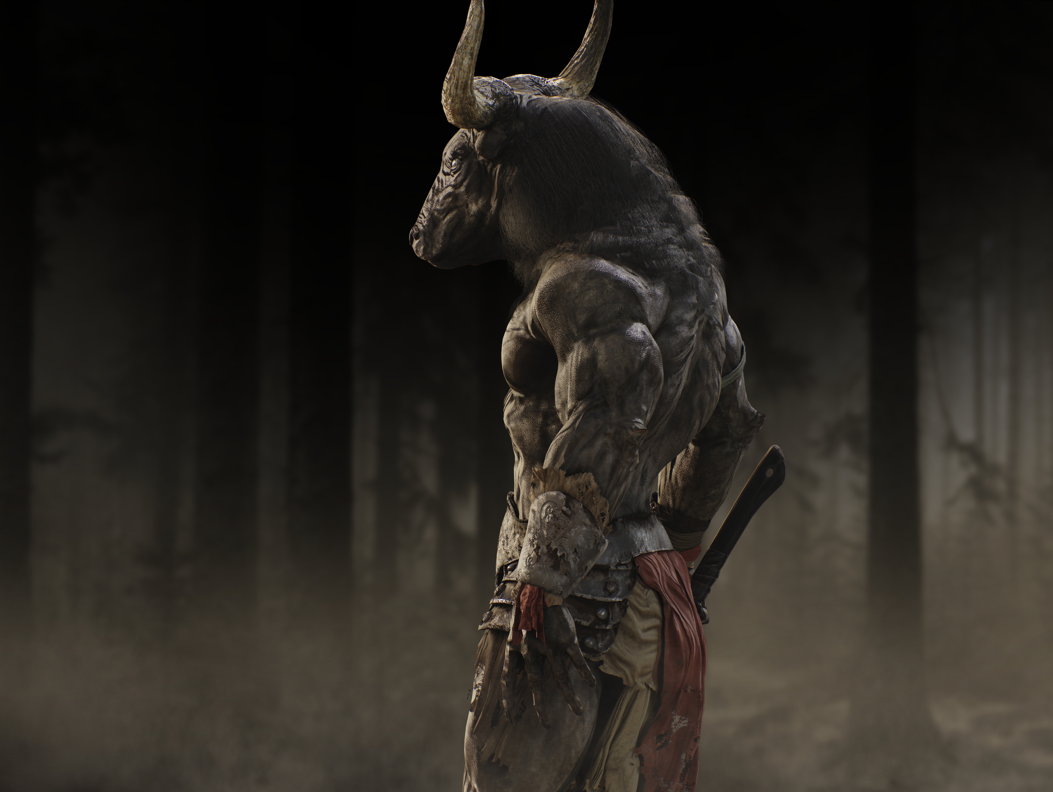 Minotaur Low-poly 3D model_10