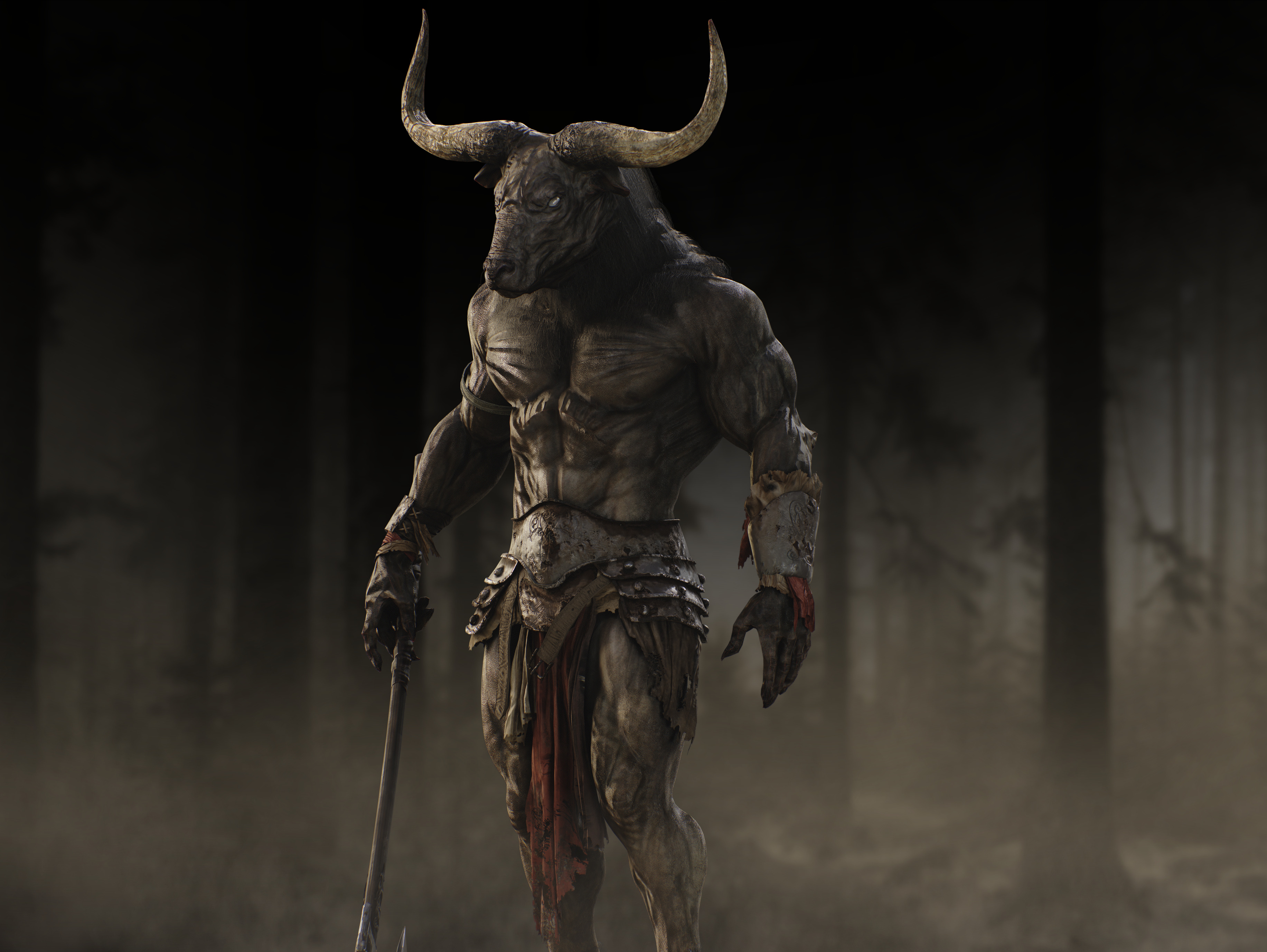 Minotaur Low-poly 3D model_8
