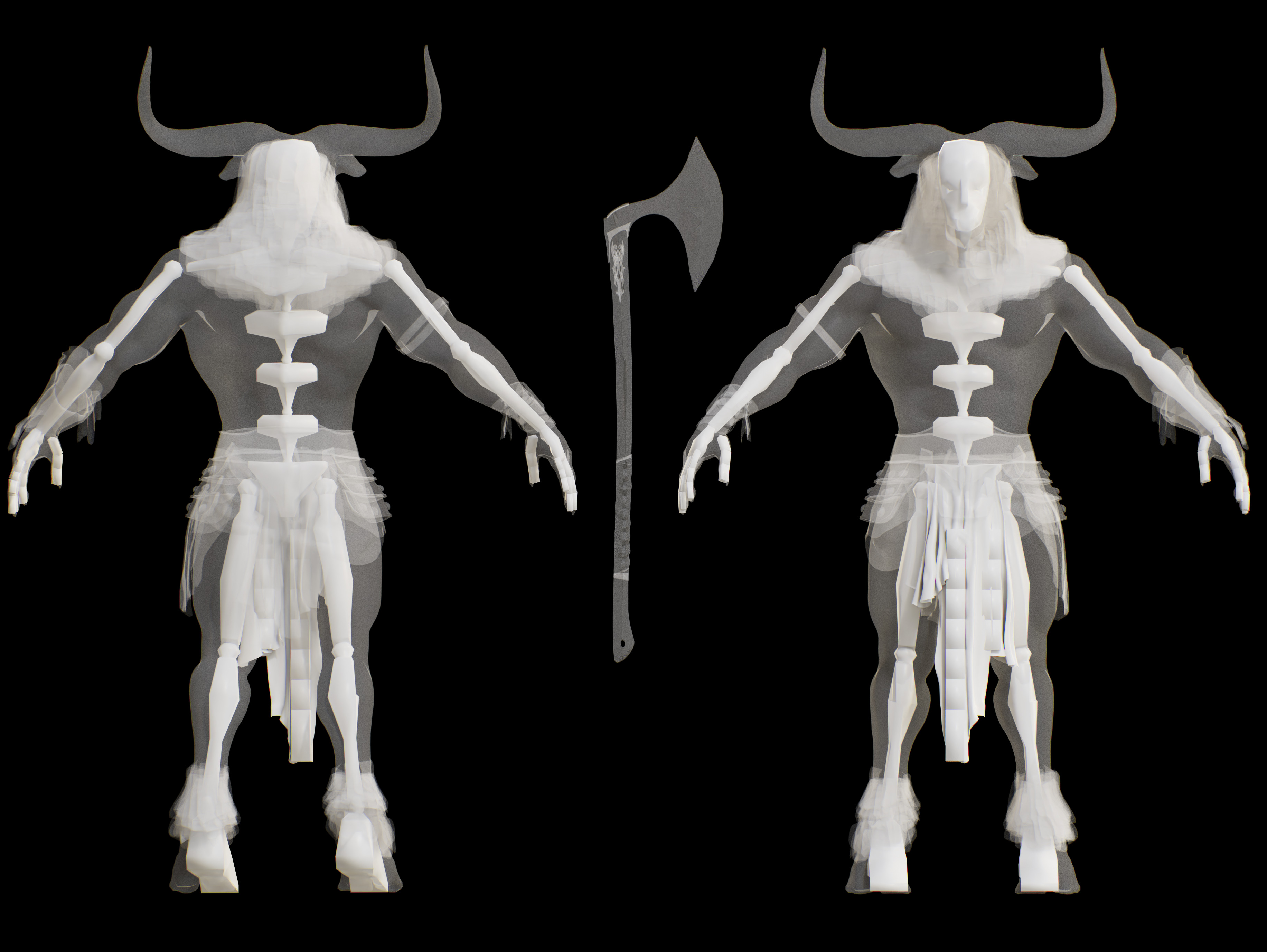 Minotaur Low-poly 3D model_13