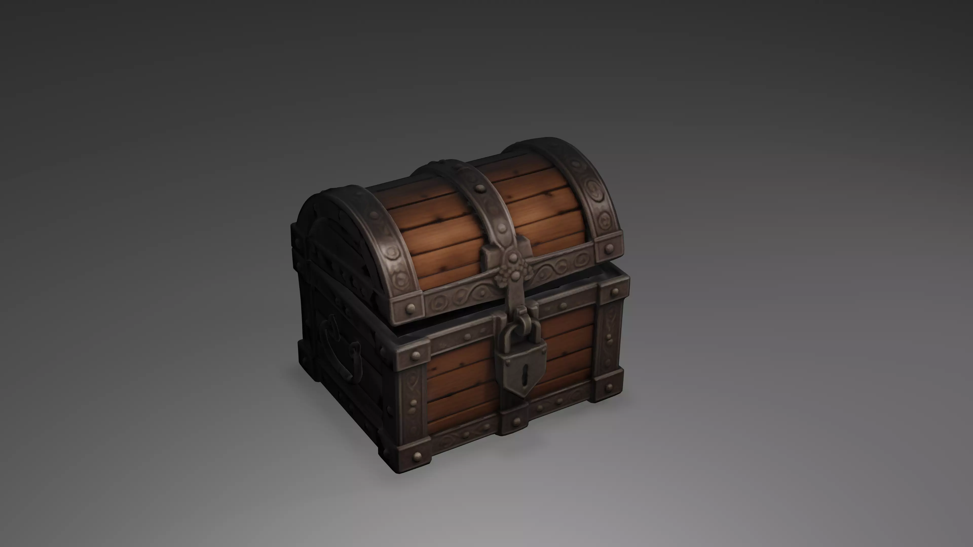 Medieval Treasure Chest 3D Model 3D model_0