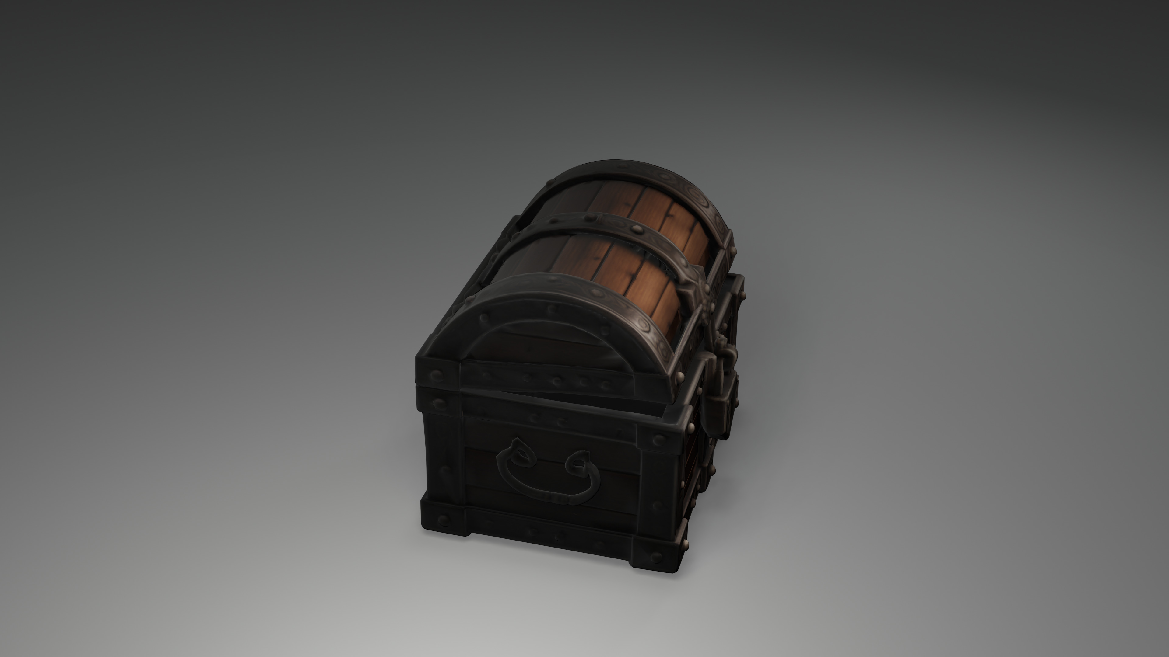 Medieval Treasure Chest 3D Model 3D model_9