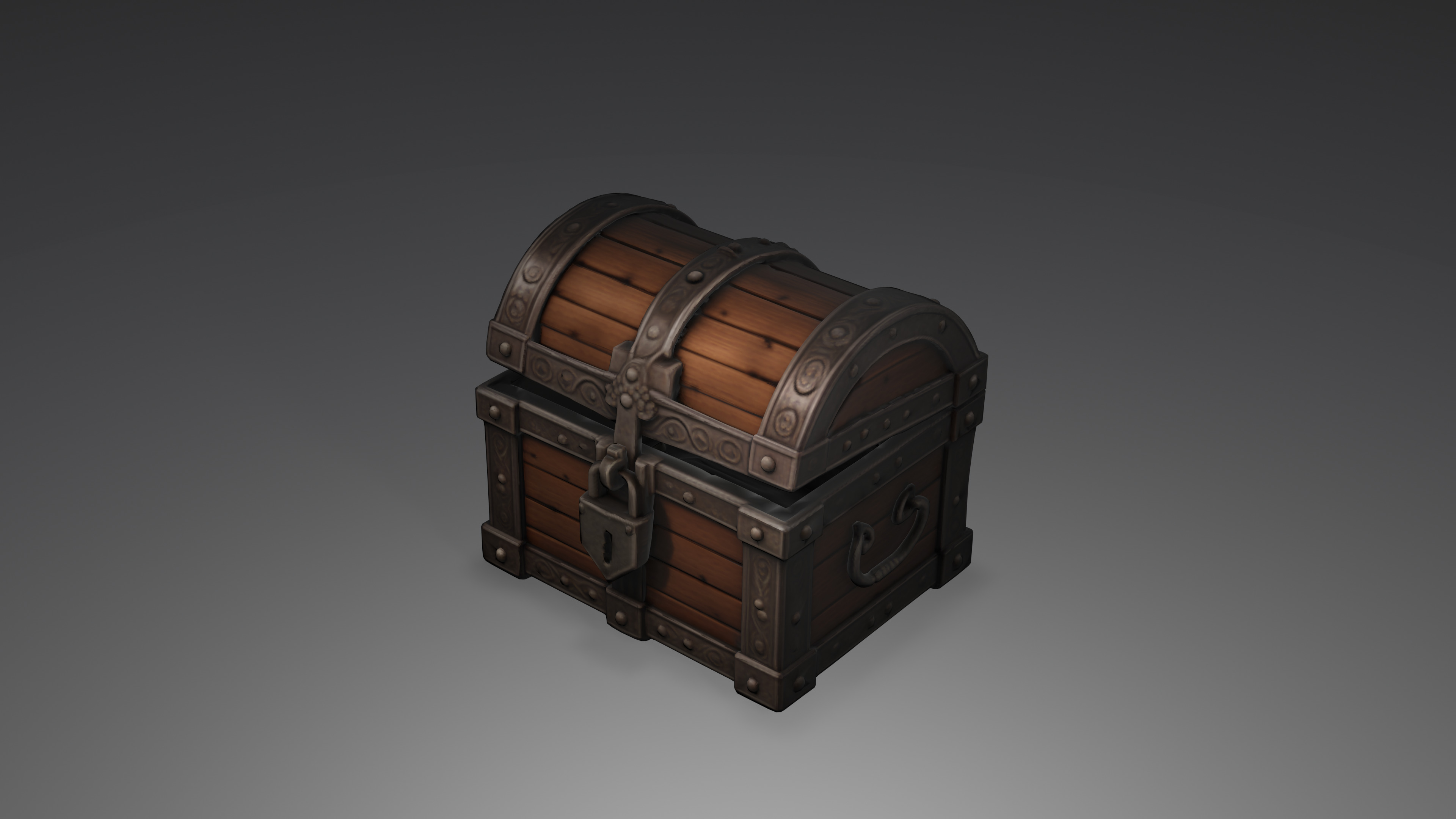 Medieval Treasure Chest 3D Model 3D model_2