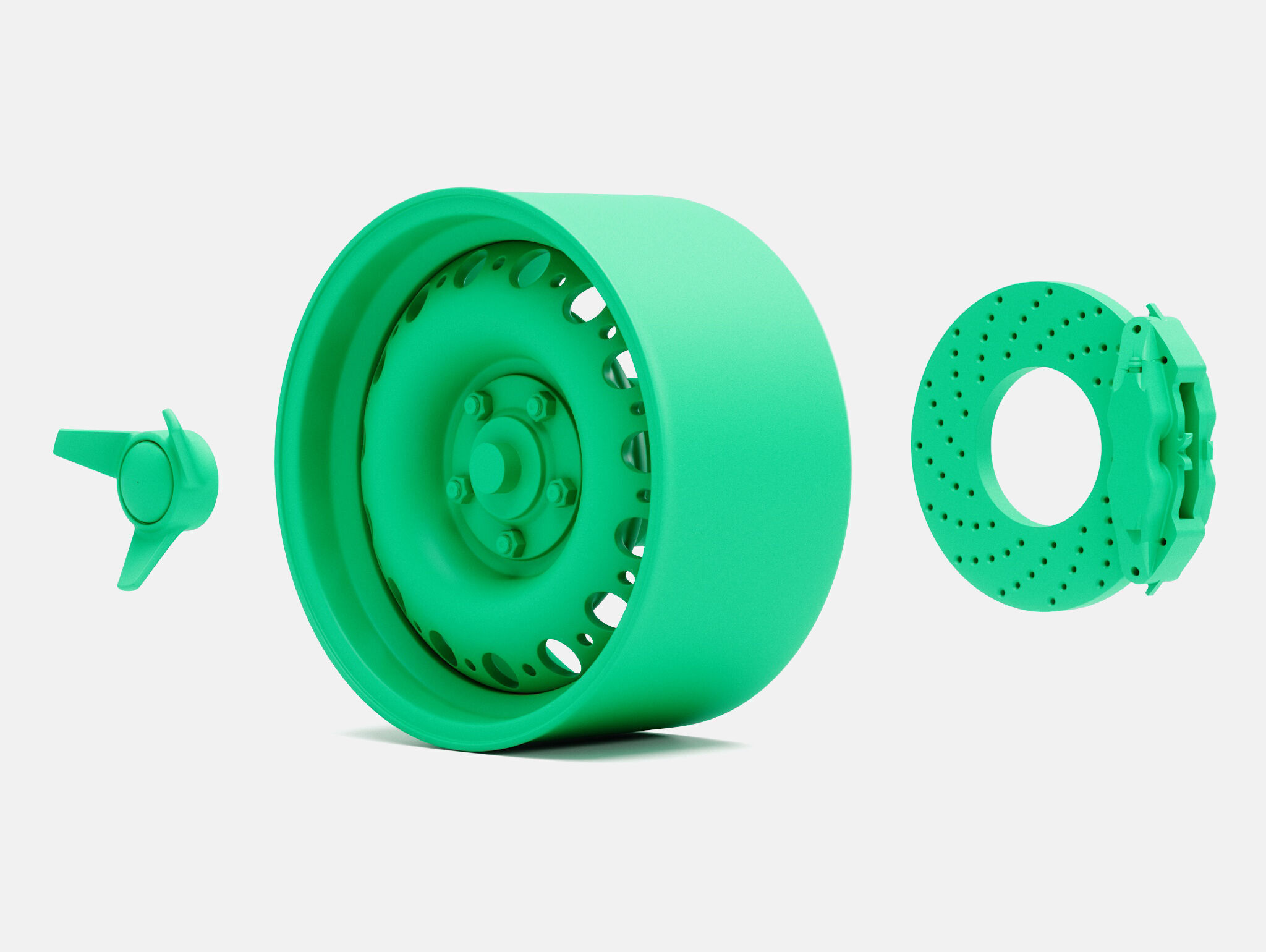 15x8 Dunlop D Type Wheel and Brake 3D print model_5