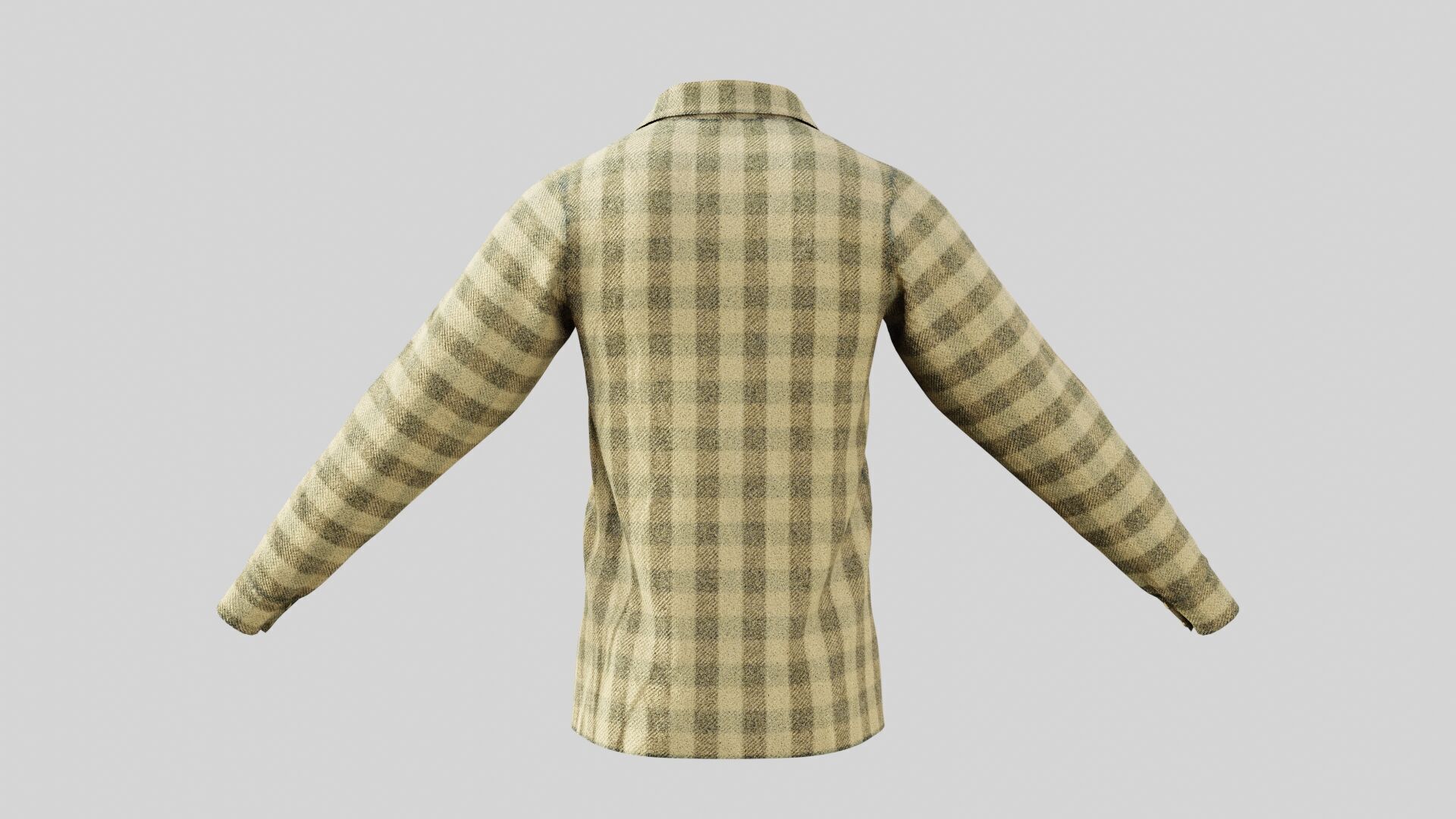 Light Yellow Fannel Checkered Low-poly 3D model_1