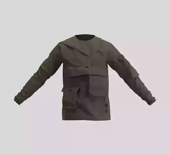 Men tactical jacket Clo3d Marvelous Designer 3D model