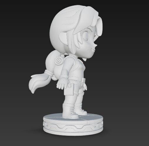 3D Printable Cartoon Lara Croft Figure Model 3D print model_6