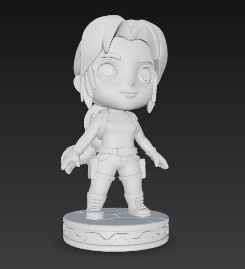 3D Printable Cartoon Lara Croft Figure Model 3D print model_4