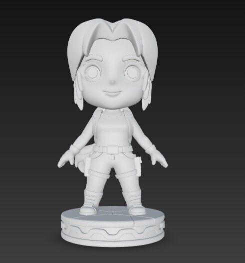 3D Printable Cartoon Lara Croft Figure Model 3D print model_3