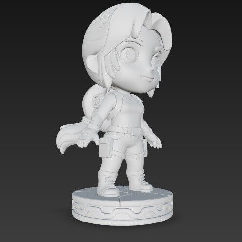 3D Printable Cartoon Lara Croft Figure Model 3D print model_5