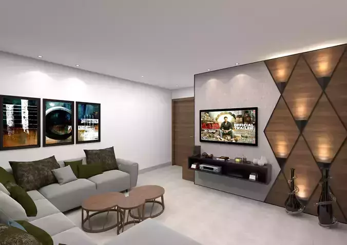 living dining area sketchup scene ds001