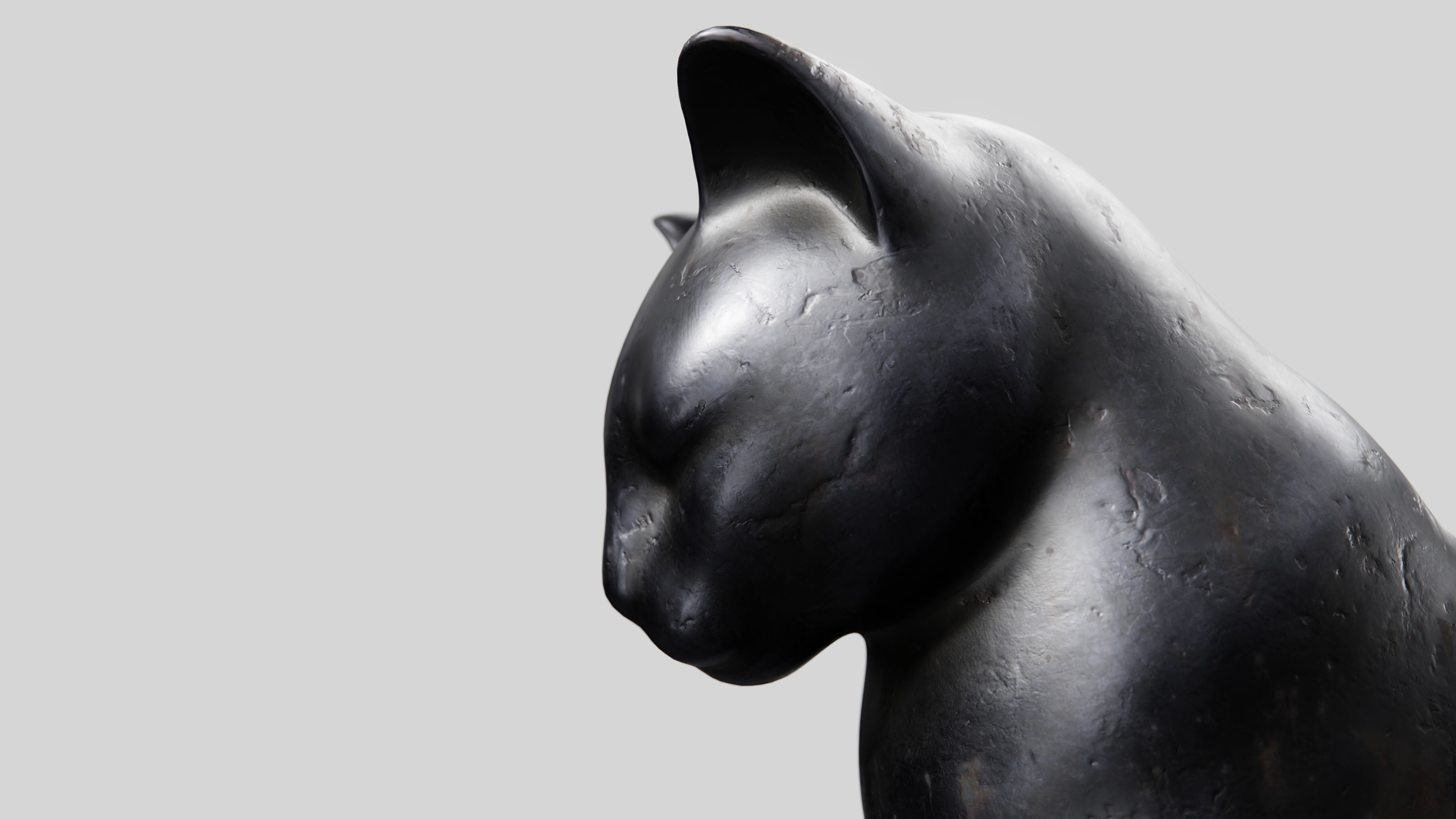 Cat Statuette 3D model_11