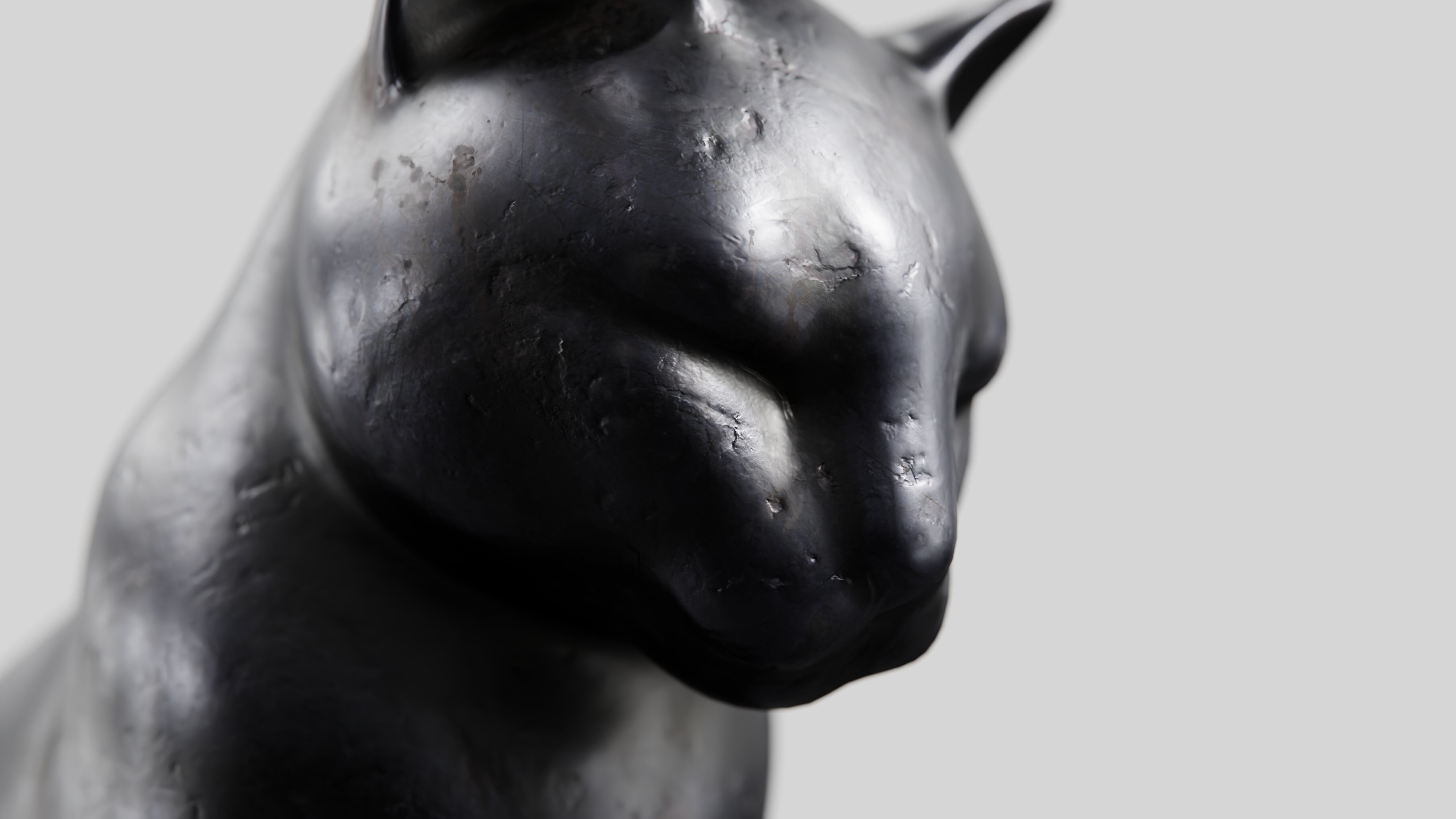 Cat Statuette 3D model_8