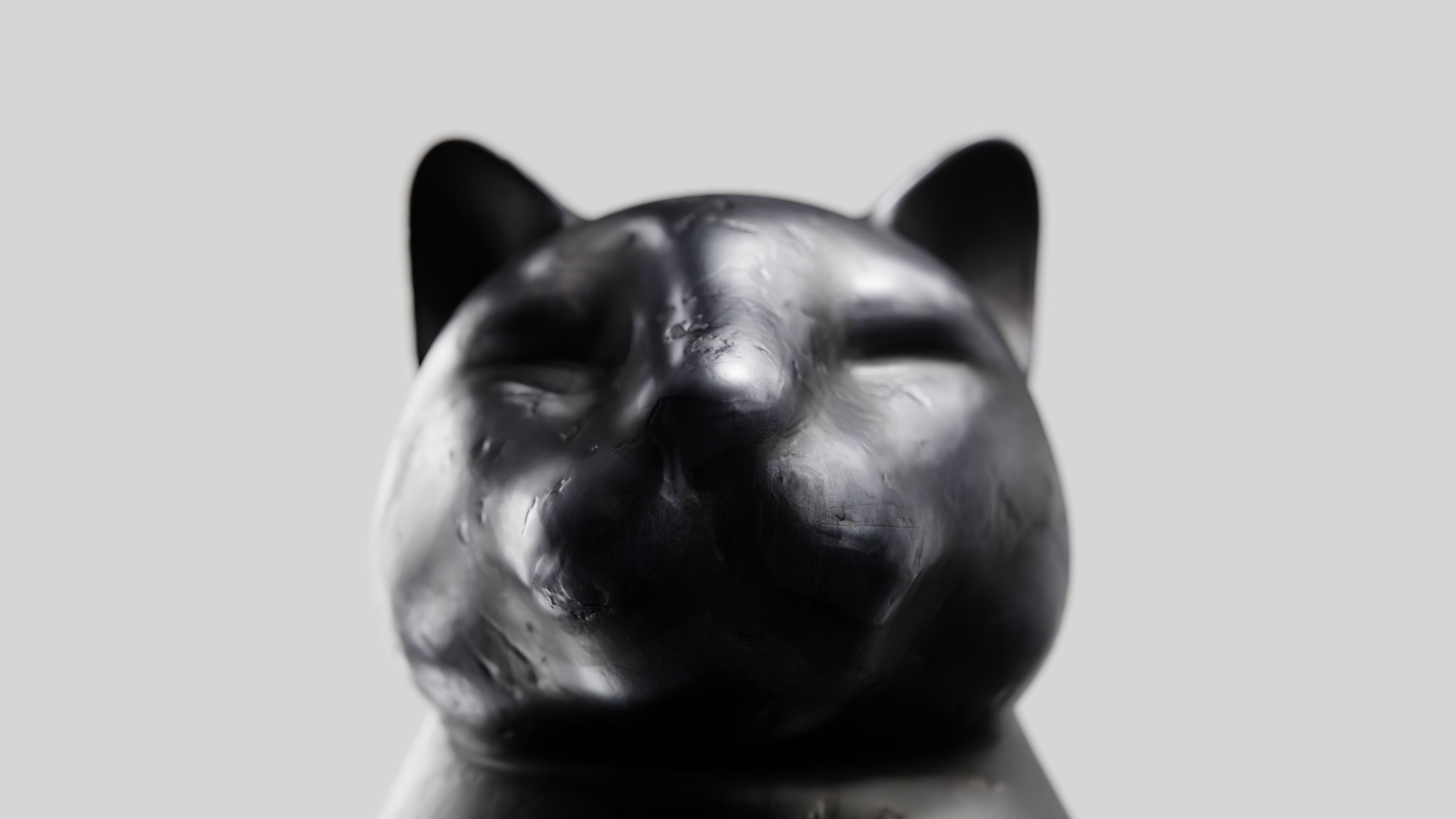 Cat Statuette 3D model_12