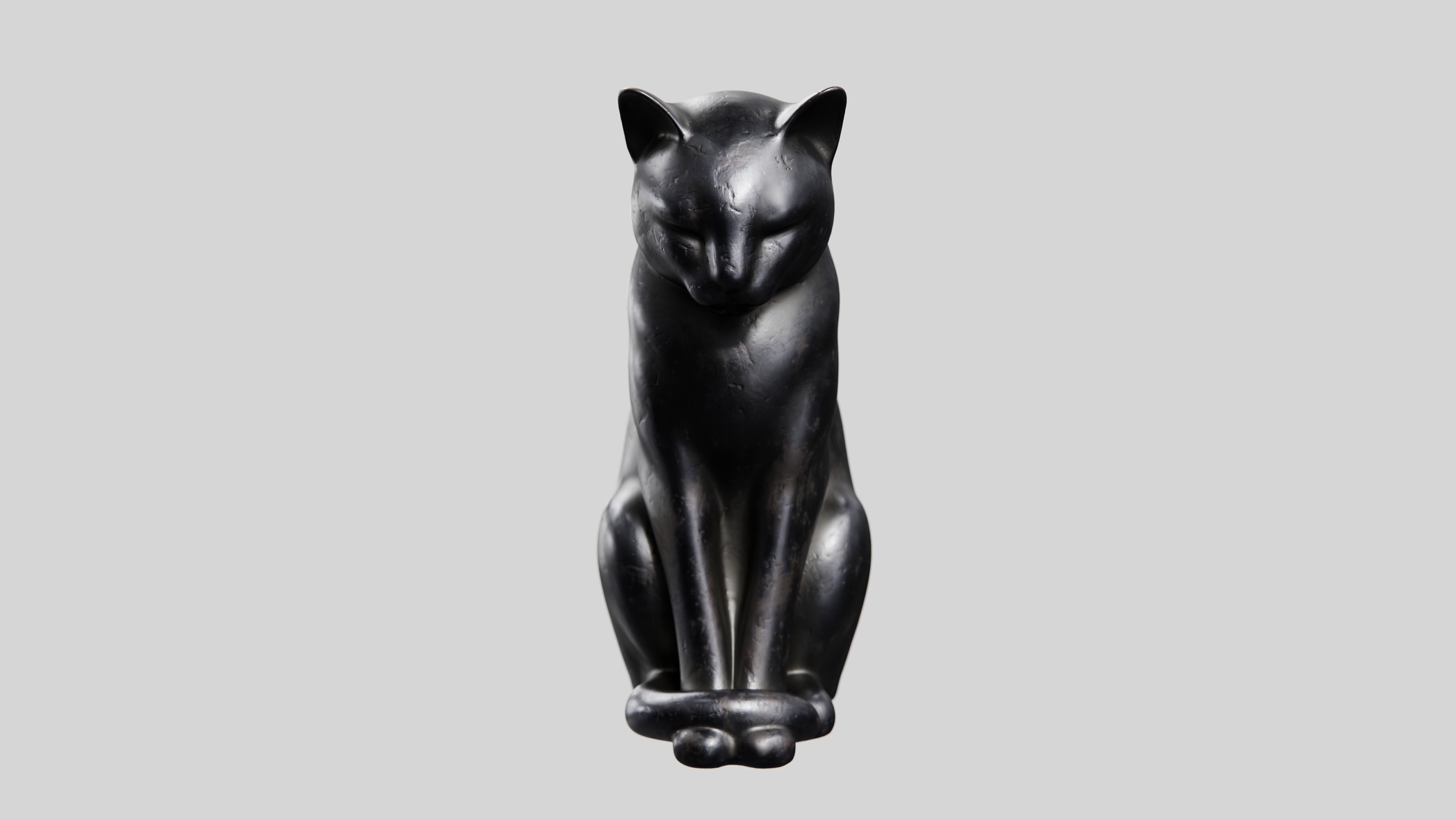 Cat Statuette 3D model_1