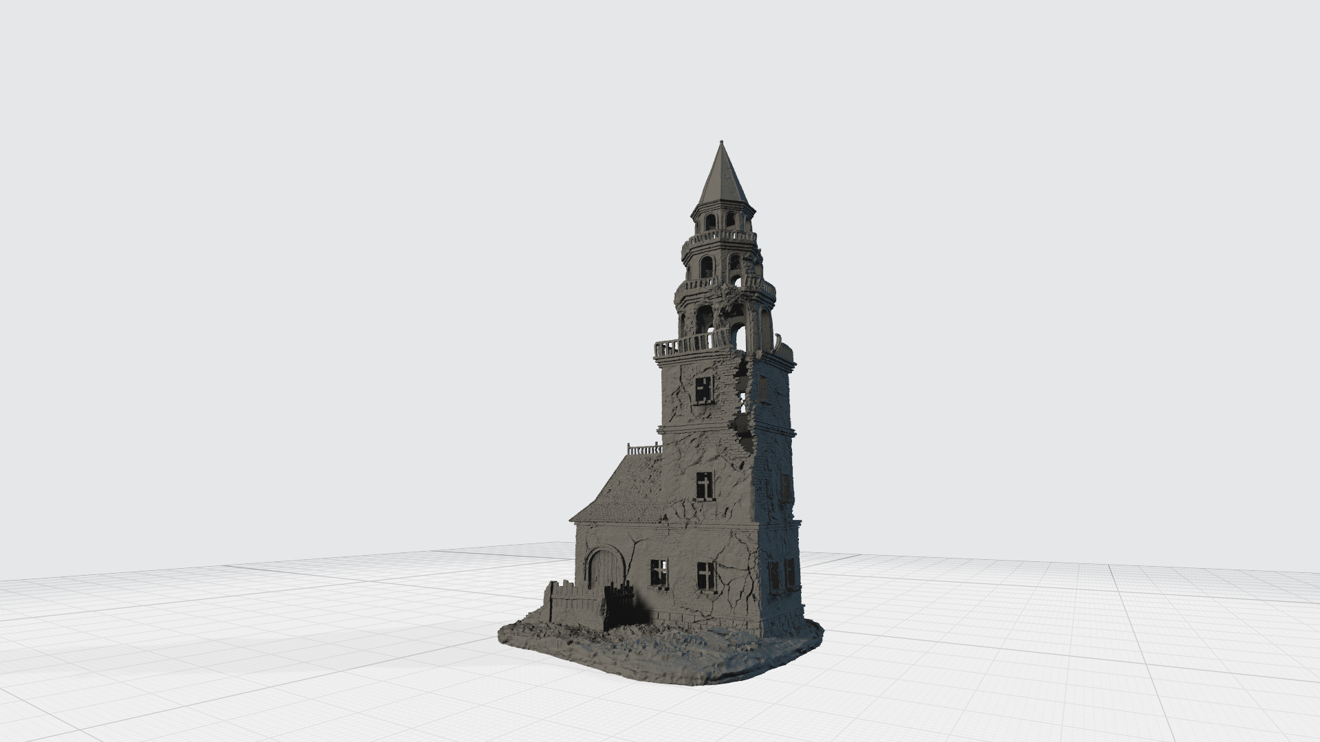 The old ruined tower 3D print model_8