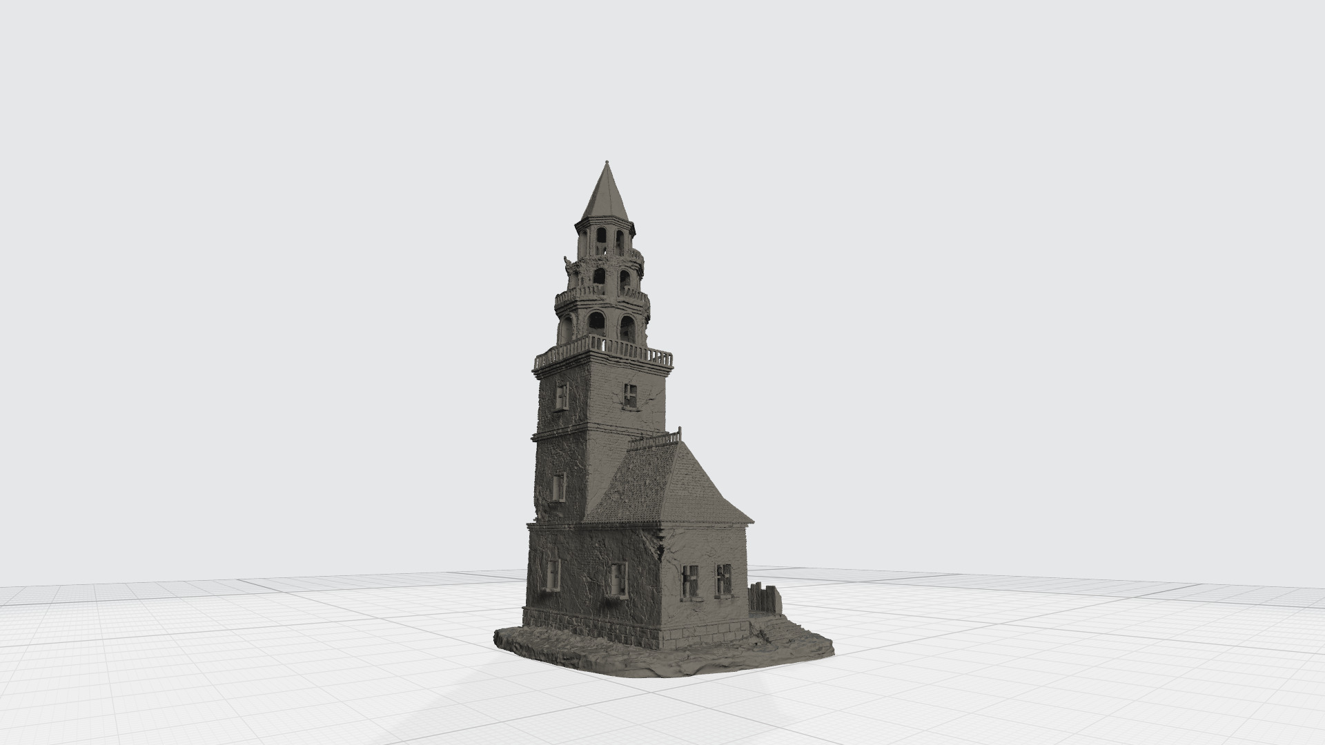 The old ruined tower 3D print model_9