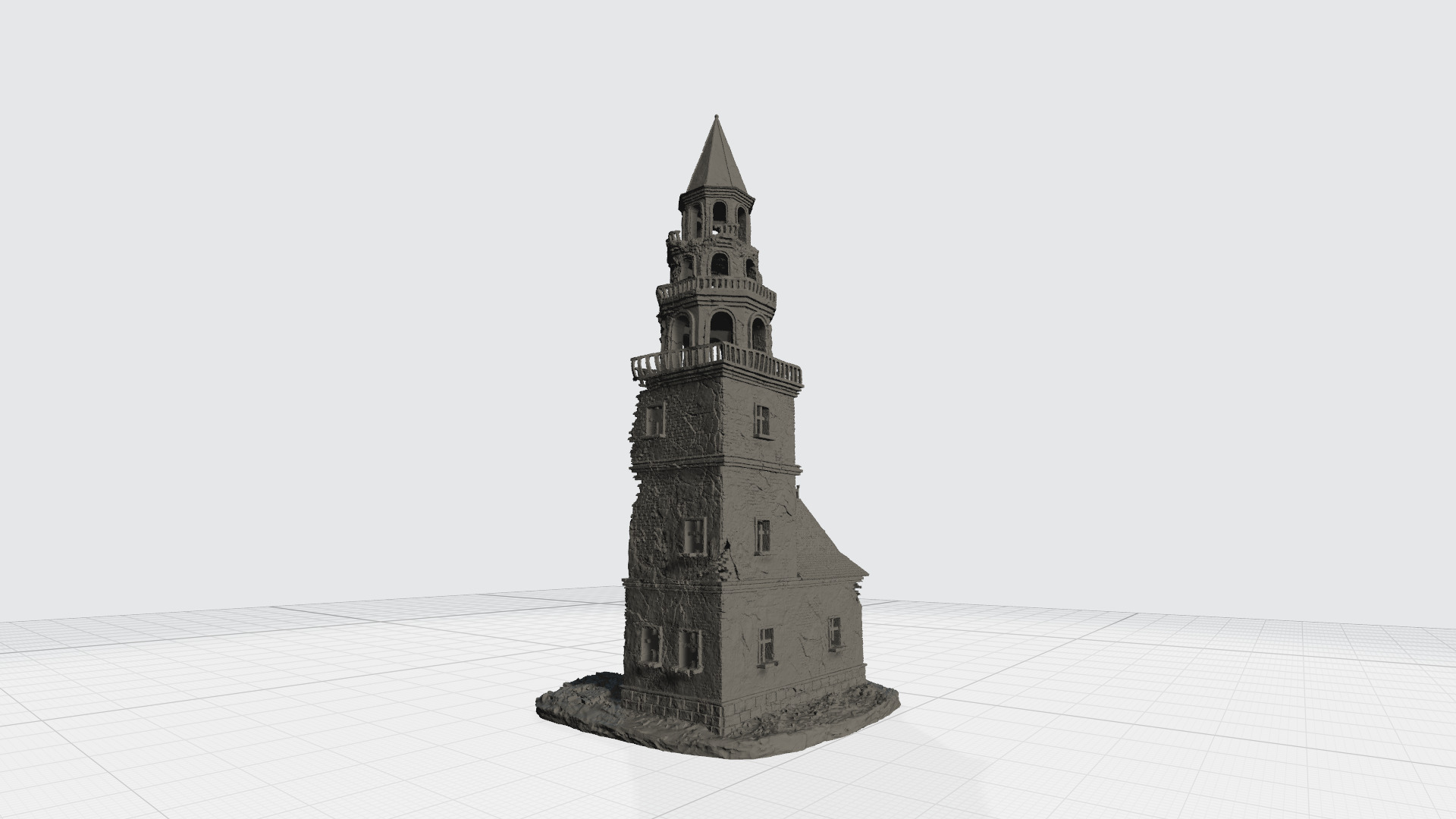 The old ruined tower 3D print model_10