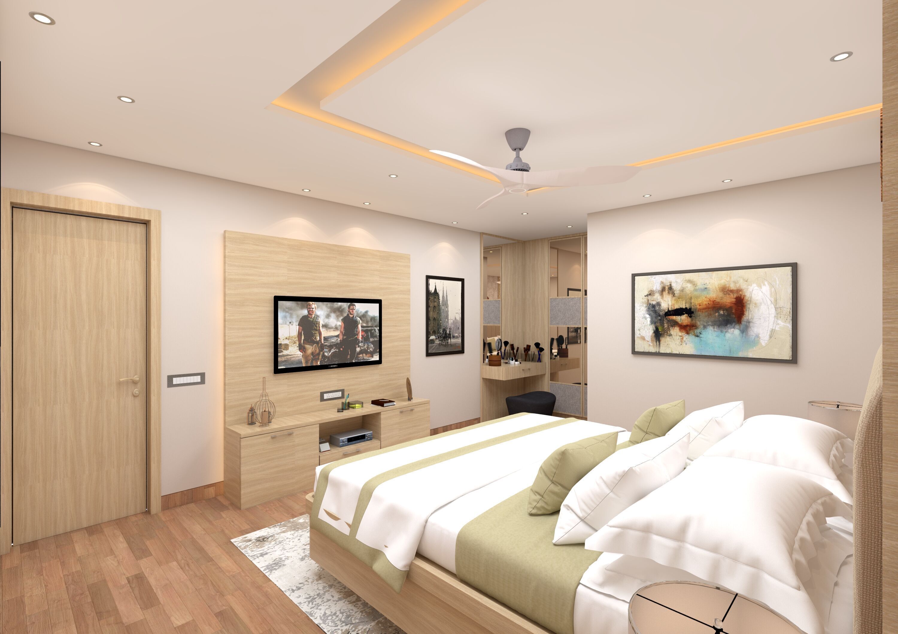 modern bedroom sketchup vray scene ds006 3D model_1