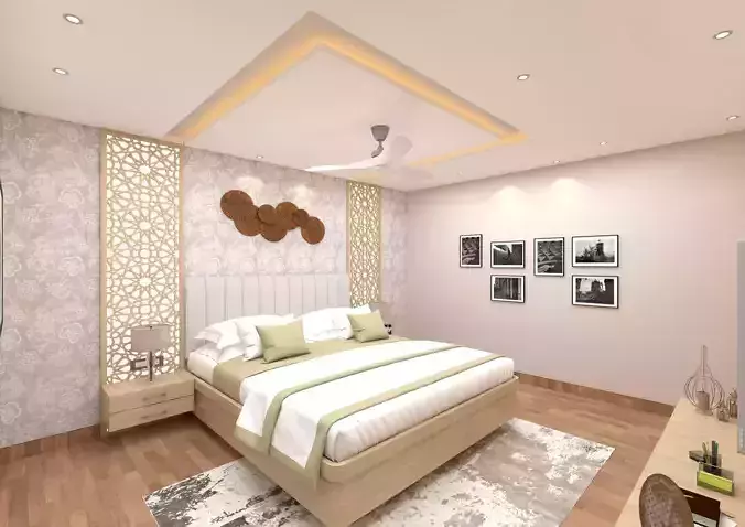 modern bedroom sketchup vray scene ds006